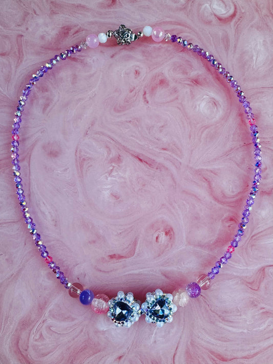 Handmade Japanese Bead & Crystal Necklace