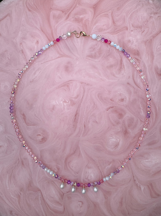 'Sea Whisper' - Handmade Crystal Bead & Pearl Necklace