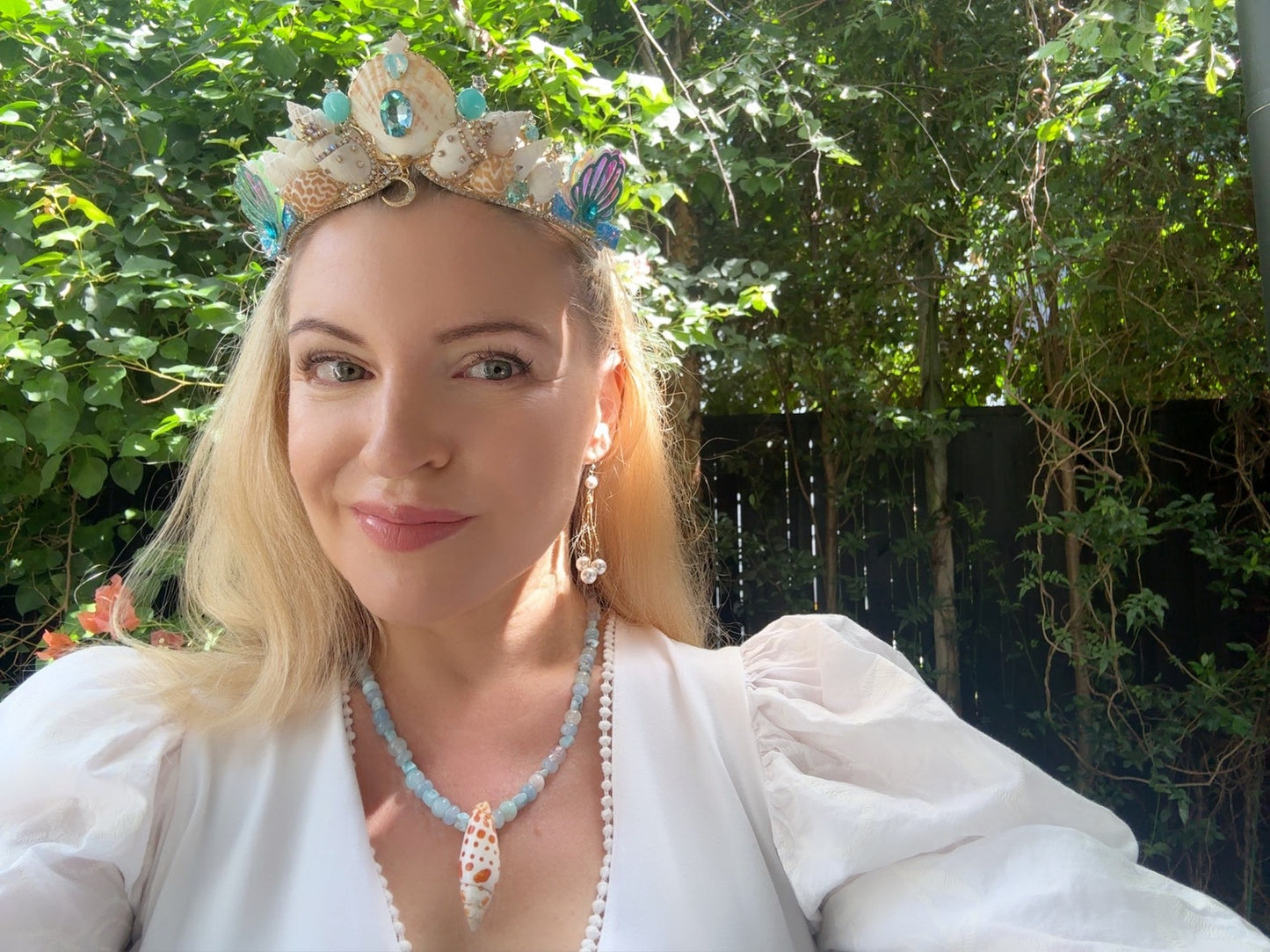 Couronne de coquillages fantastiques en amazonite, trésor de sirène 🐚 🌊✨