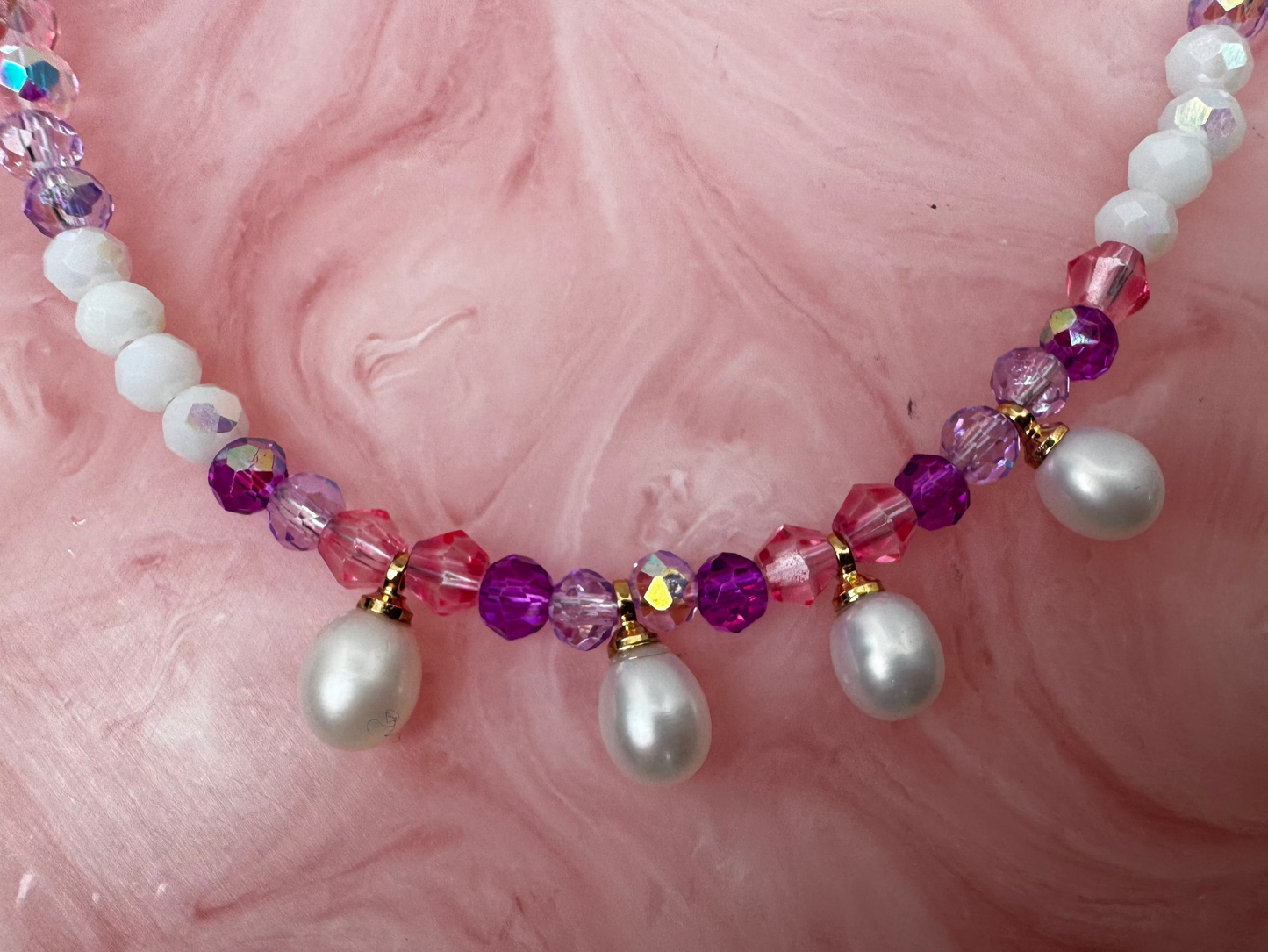 'Sea Whisper' - Handmade Crystal Bead & Pearl Necklace