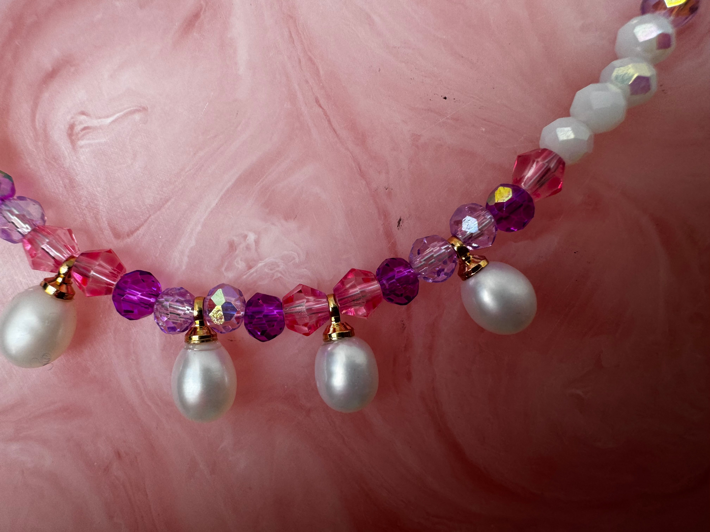 'Sea Whisper' - Handmade Crystal Bead & Pearl Necklace