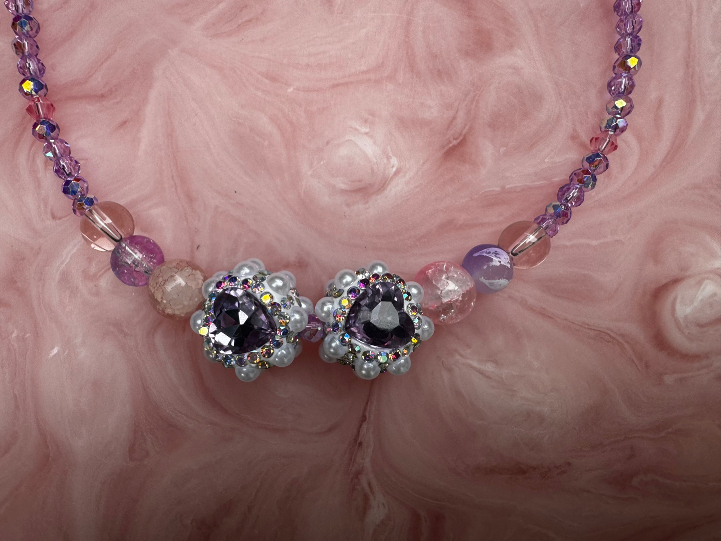 Handmade Japanese Bead & Crystal Necklace