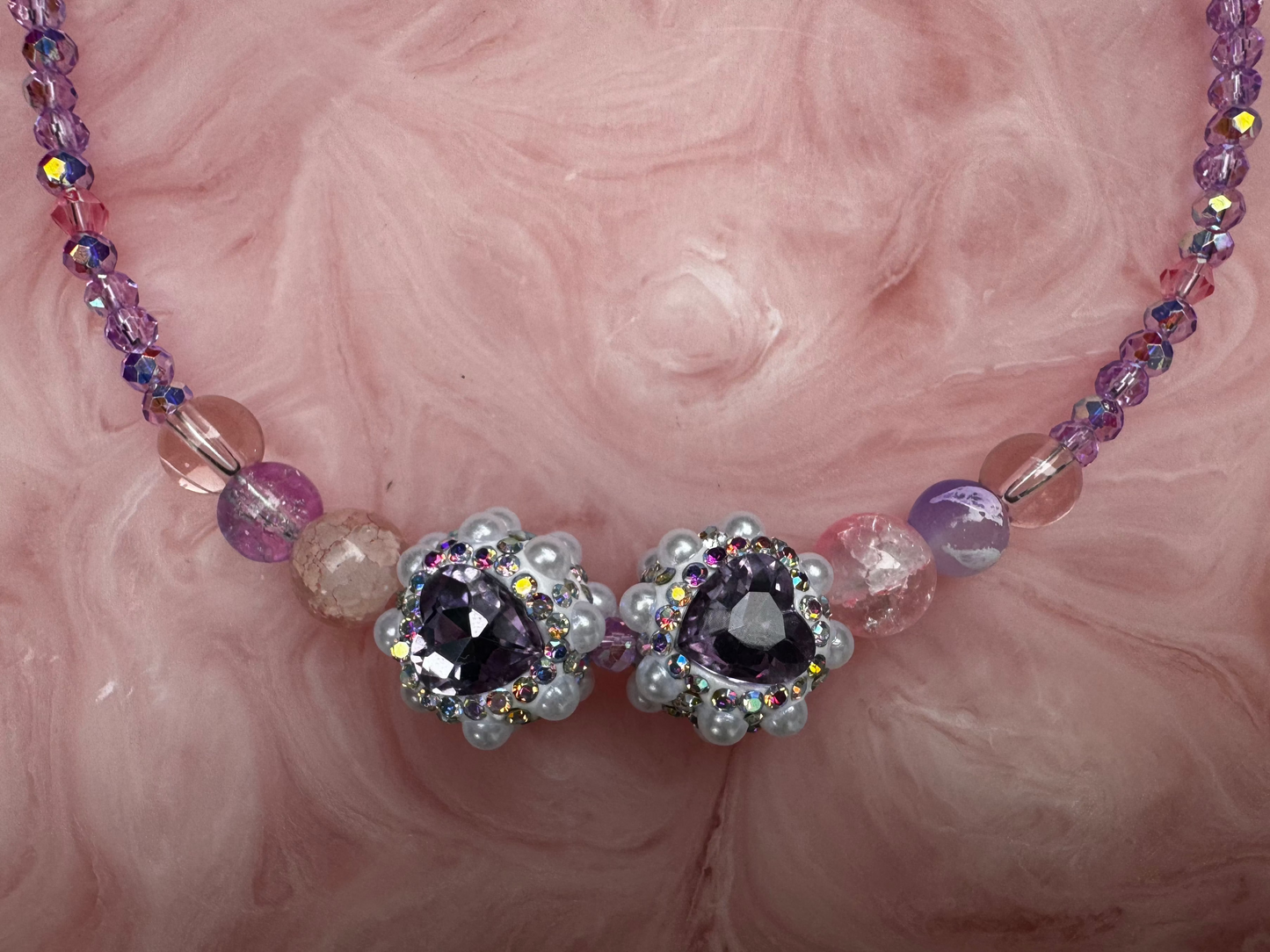 Handmade Japanese Bead & Crystal Necklace