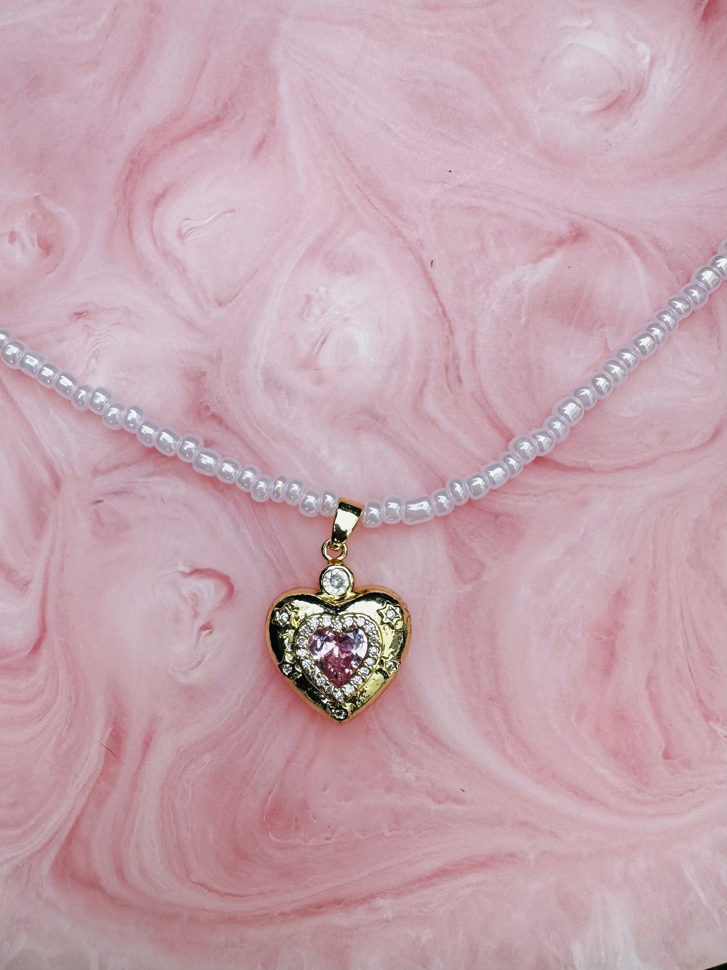 Romantic Handmade Crystal Bead & Pearl Necklace