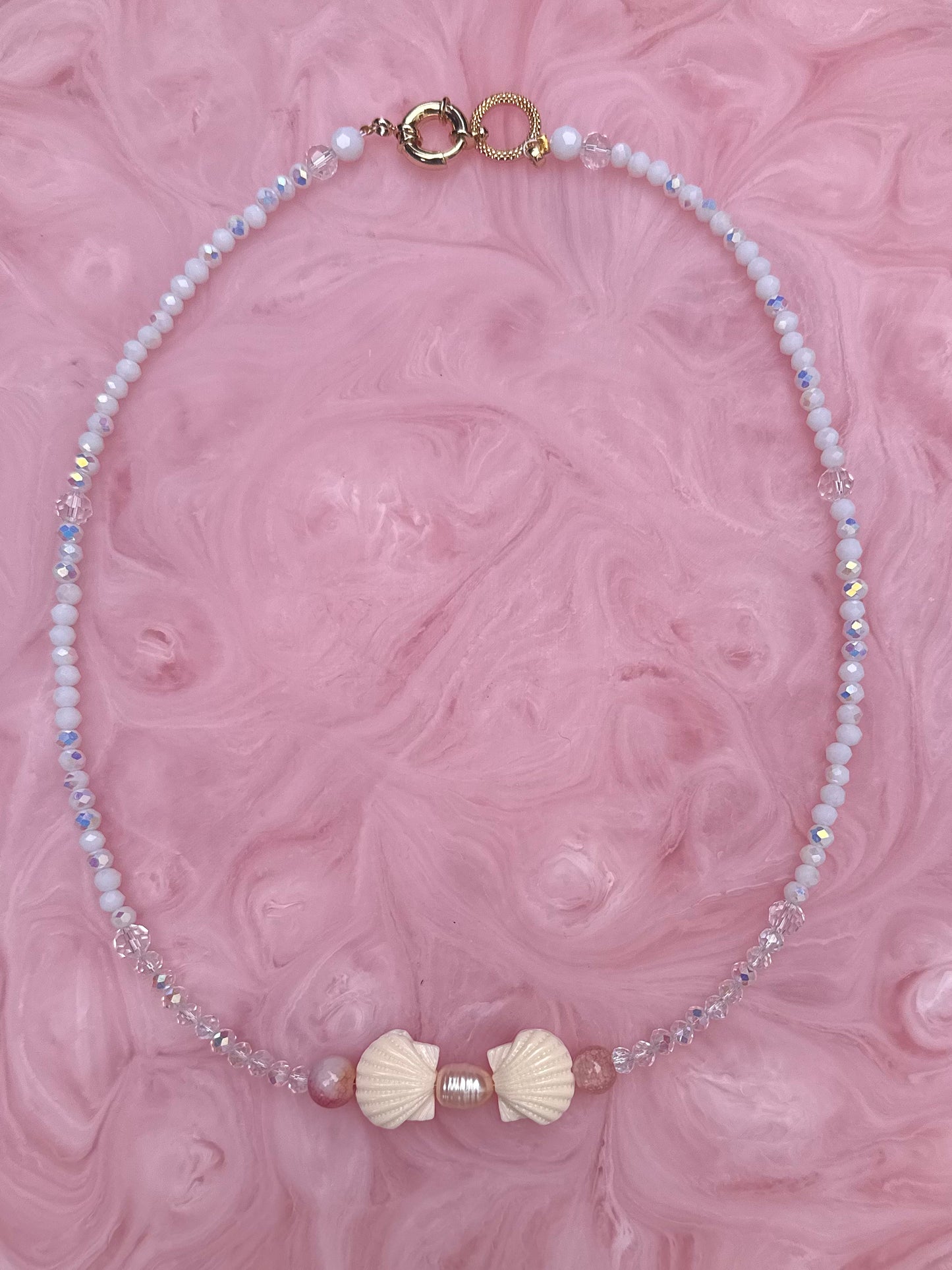 Handmade Crystal Bead & Pearl Necklace