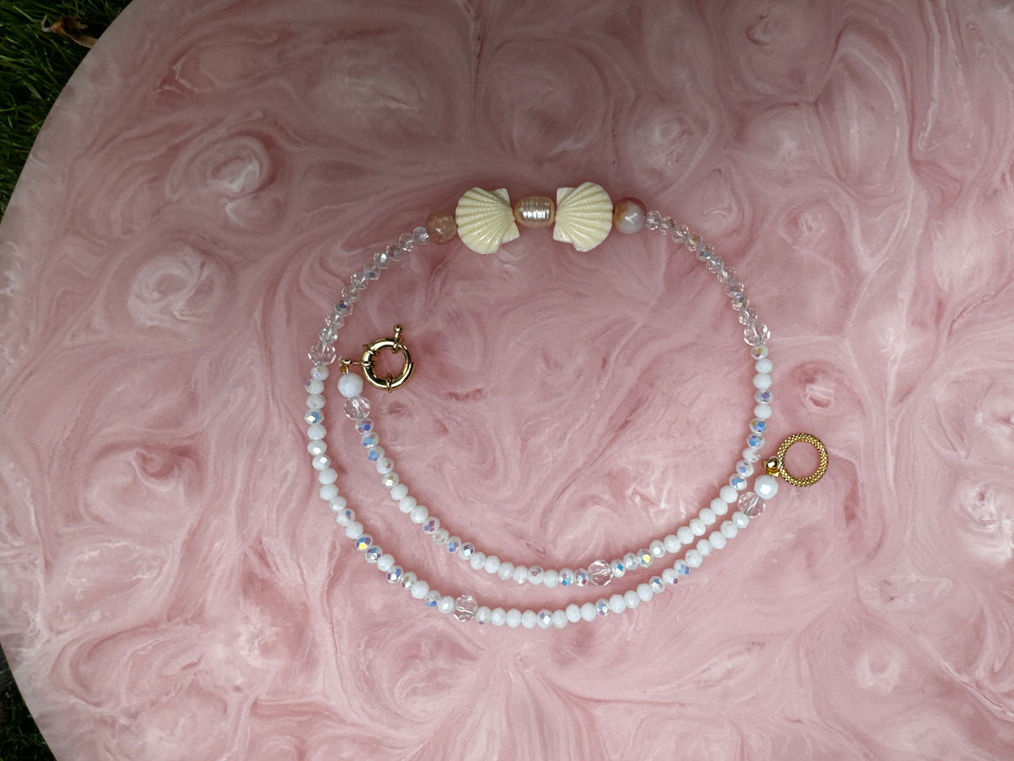 Handmade Crystal Bead & Pearl Necklace
