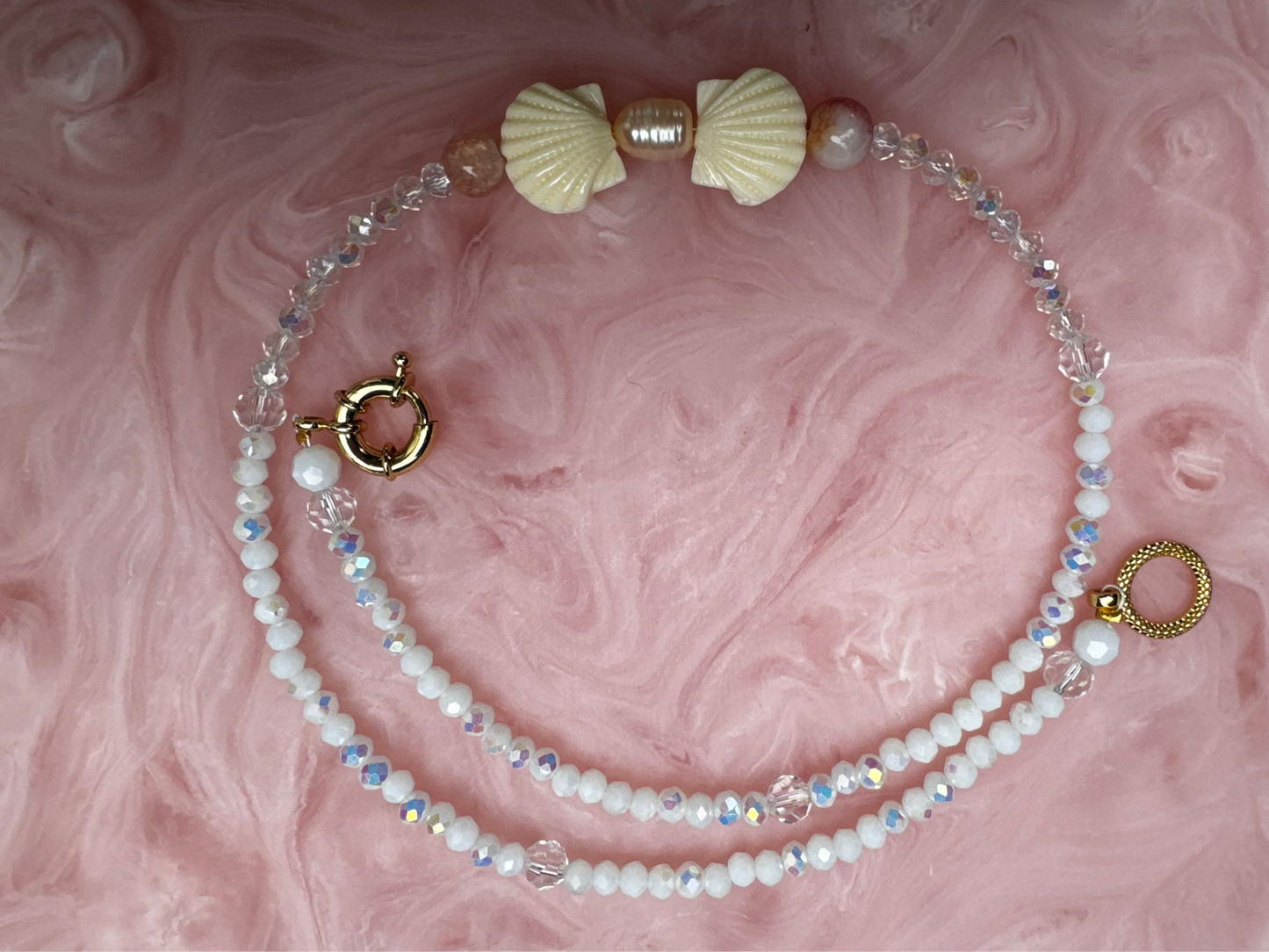 Handmade Crystal Bead & Pearl Necklace