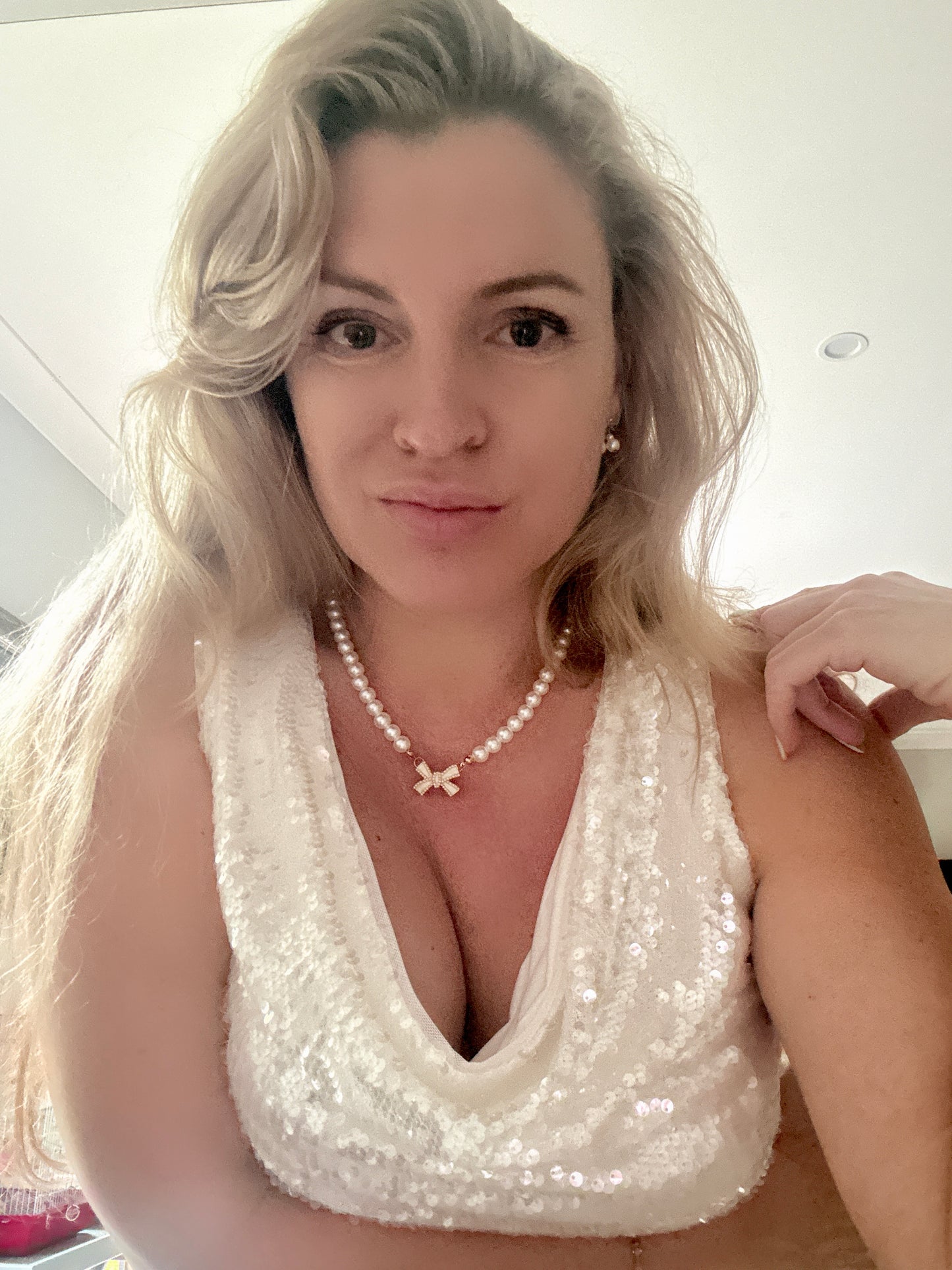 Pearl and Bow Necklace Set