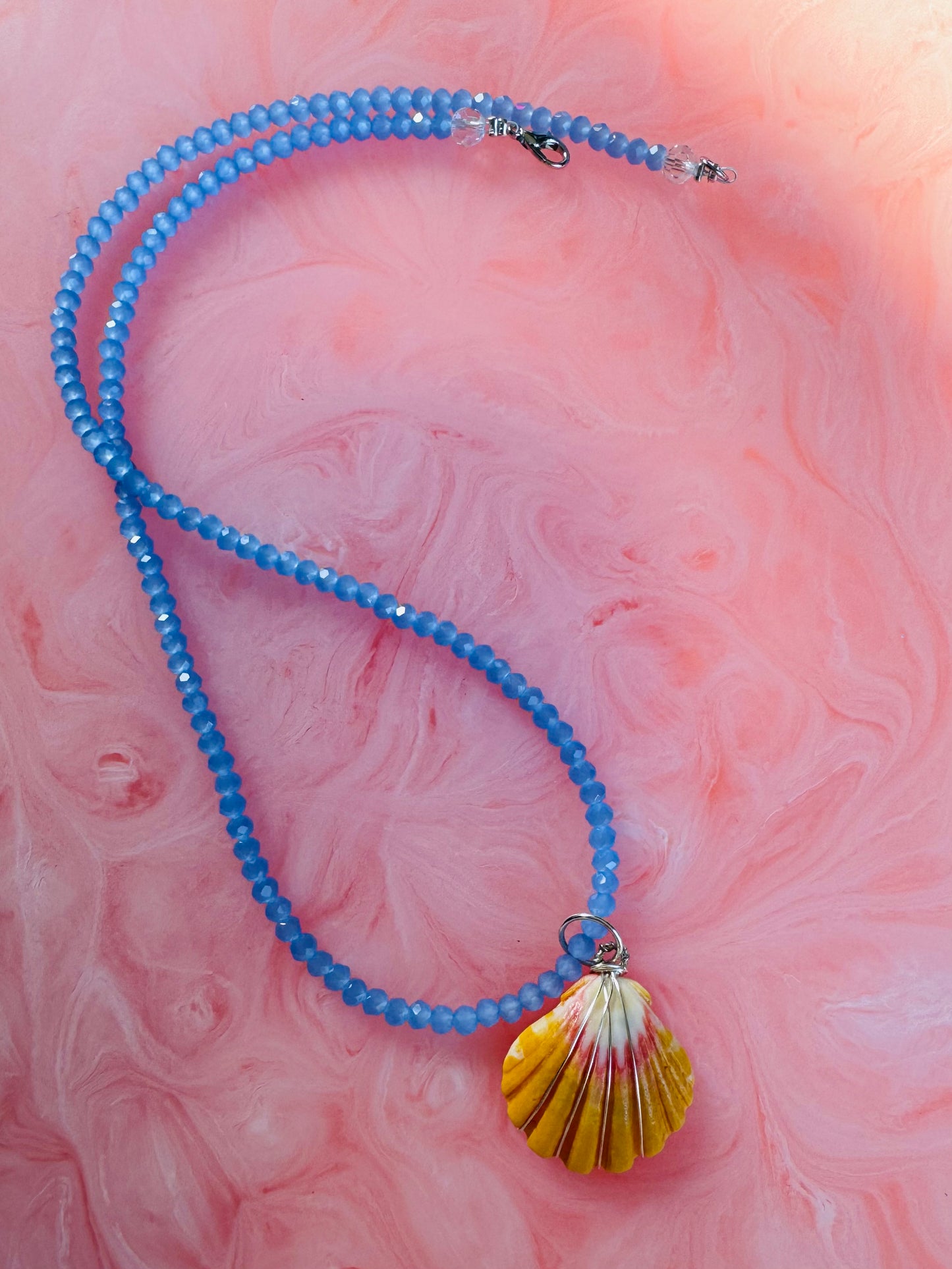 Genuine Hawaiian Sunrise Shell ~ Handmade Beaded Necklace