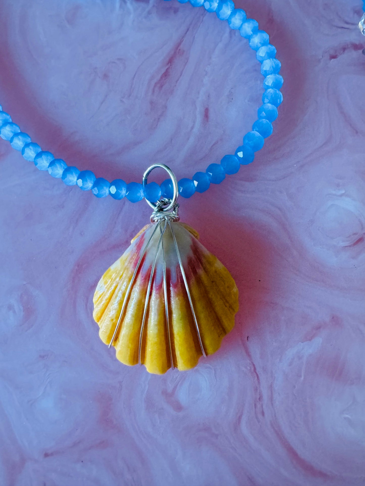 Genuine Hawaiian Sunrise Shell ~ Handmade Beaded Necklace