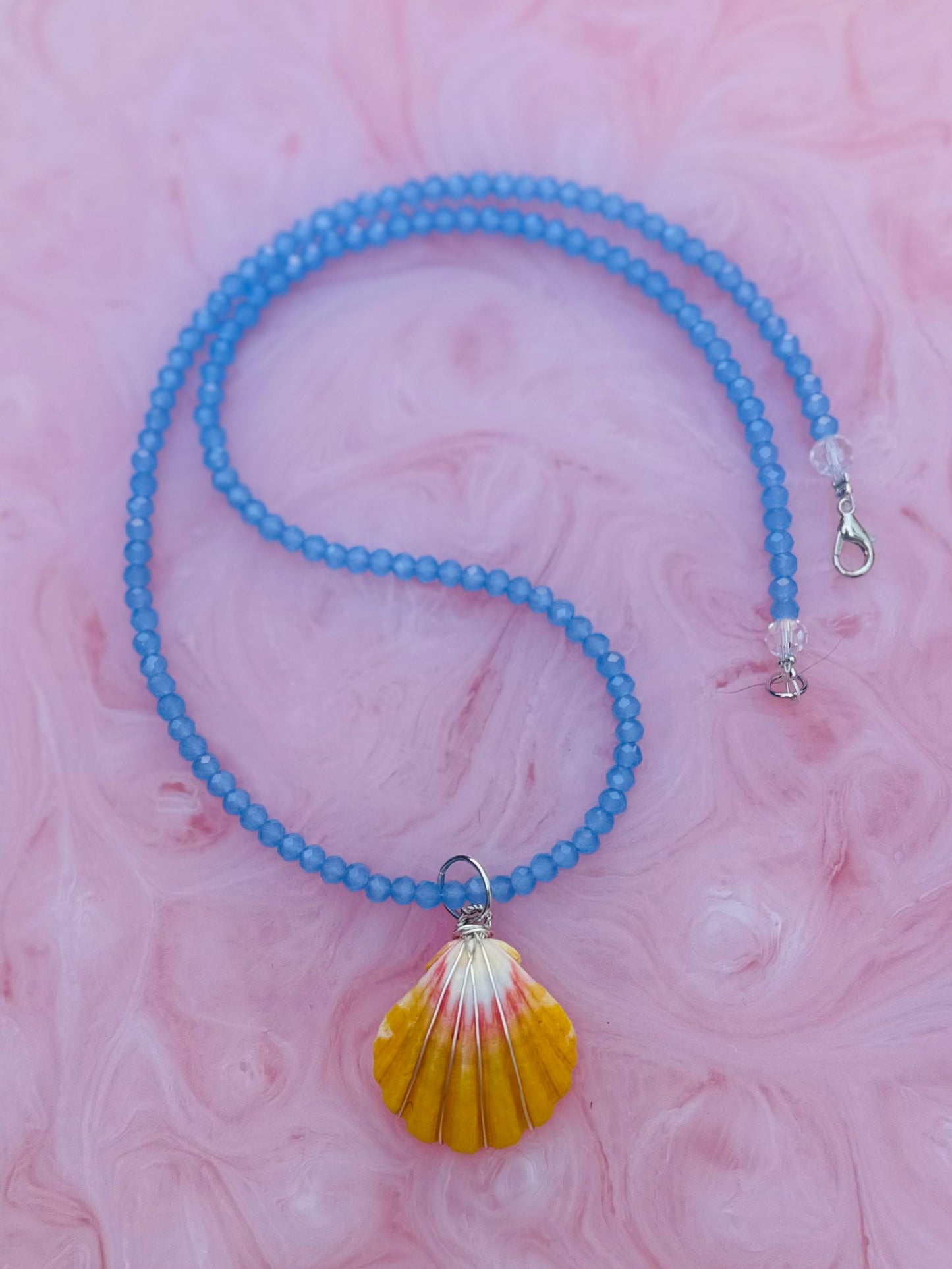 Genuine Hawaiian Sunrise Shell ~ Handmade Beaded Necklace