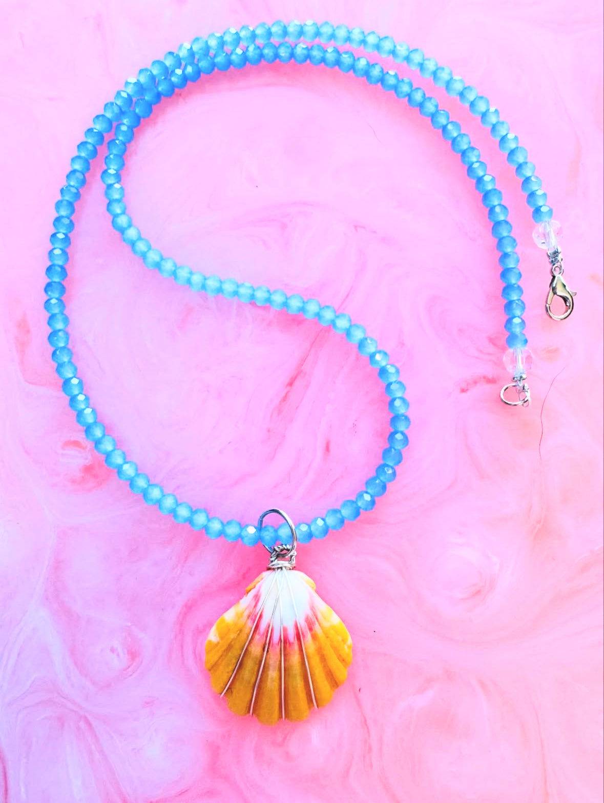 Genuine Hawaiian Sunrise Shell ~ Handmade Beaded Necklace