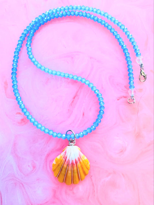 Genuine Hawaiian Sunrise Shell ~ Handmade Beaded Necklace