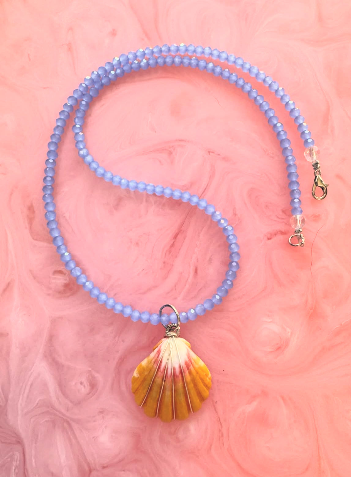 Genuine Hawaiian Sunrise Shell ~ Handmade Beaded Necklace