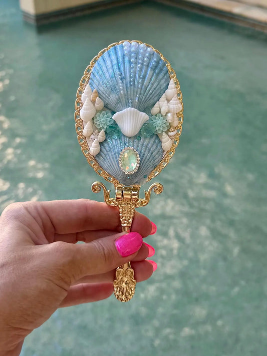 Moonlit Riviera Handmade Seashell Mirror