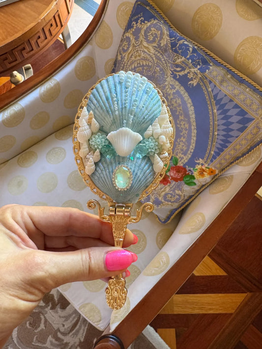 Moonlit Riviera Handmade Seashell Mirror