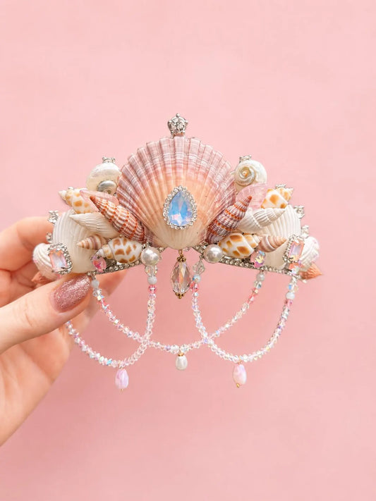 ✨ The Siren’s Call Crown ✨ Genuine Pearl & Seashell Crystal  Crown