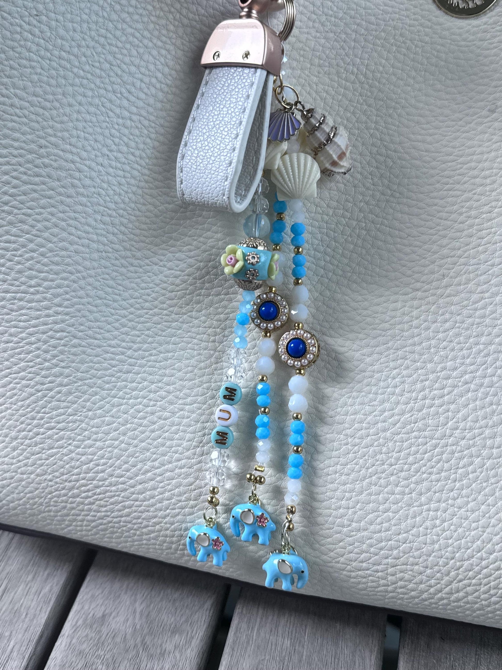 Personalised Handmade Bag Charm, ‘Mum’, Key ring, featuring swarovski crystals, Mothers Day, Bridal, Birthday, Best Friend gift
