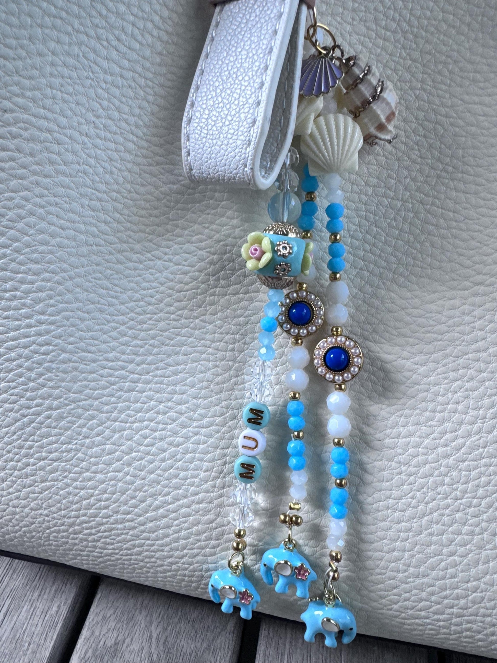 Personalised Handmade Bag Charm, ‘Mum’, Key ring, featuring swarovski crystals, Mothers Day, Bridal, Birthday, Best Friend gift