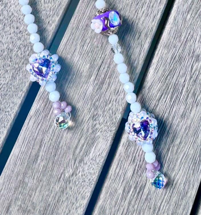 Personalised Handmade Bag Charm, Key ring, featuring swarovski crystals, Mothers Day, Bridal, Birthday, Best Friend gift