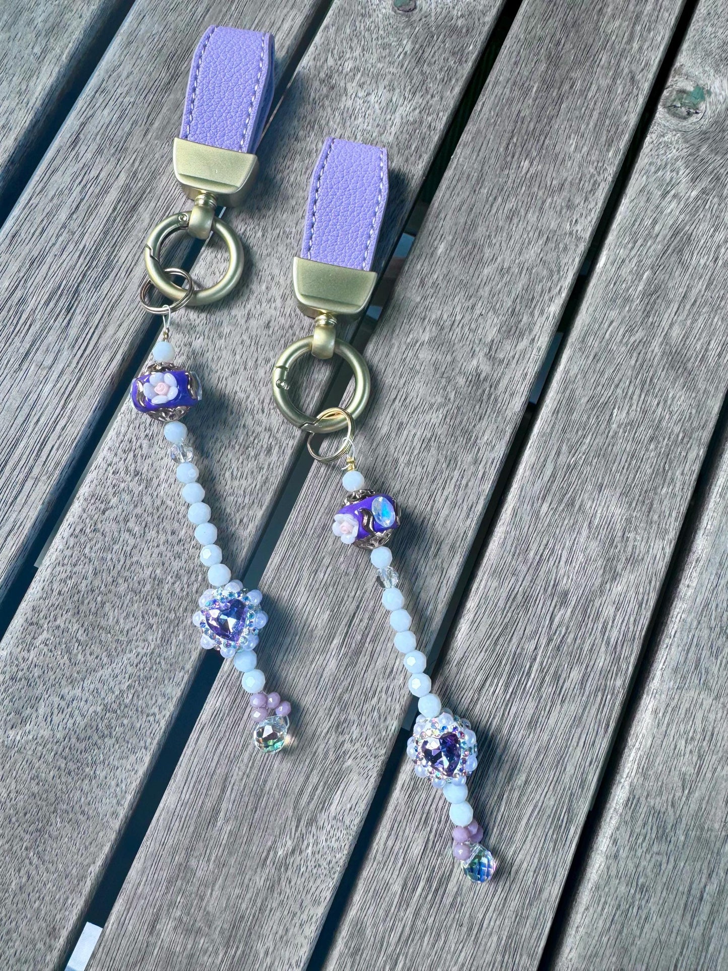 Personalised Handmade Bag Charm, Key ring, featuring swarovski crystals, Mothers Day, Bridal, Birthday, Best Friend gift