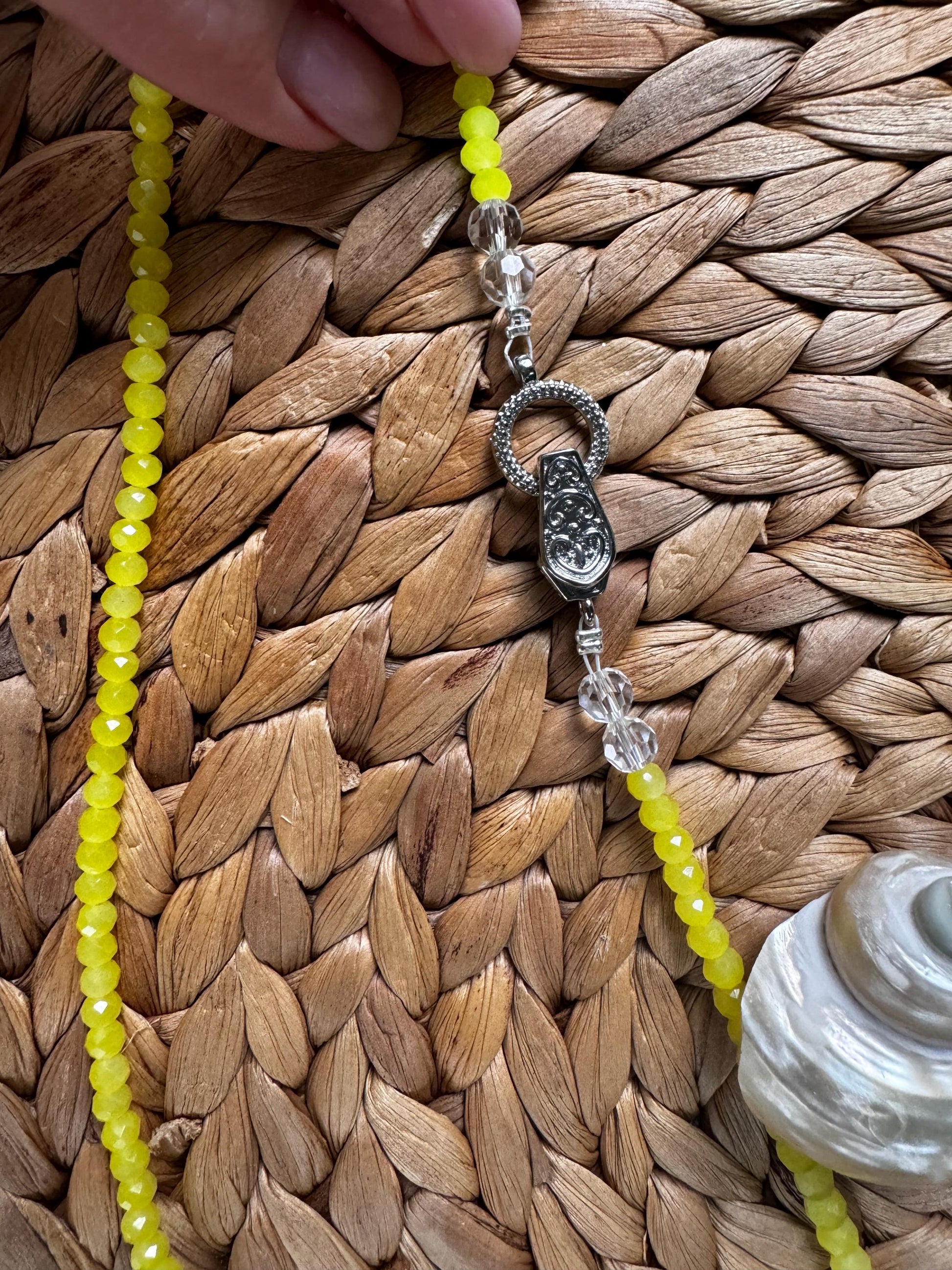 Yellow Lemon Handmade Beaded Necklace, featuring swarovski crystals, Mothers Day, Bridal, Birthday, Best Friend gift
