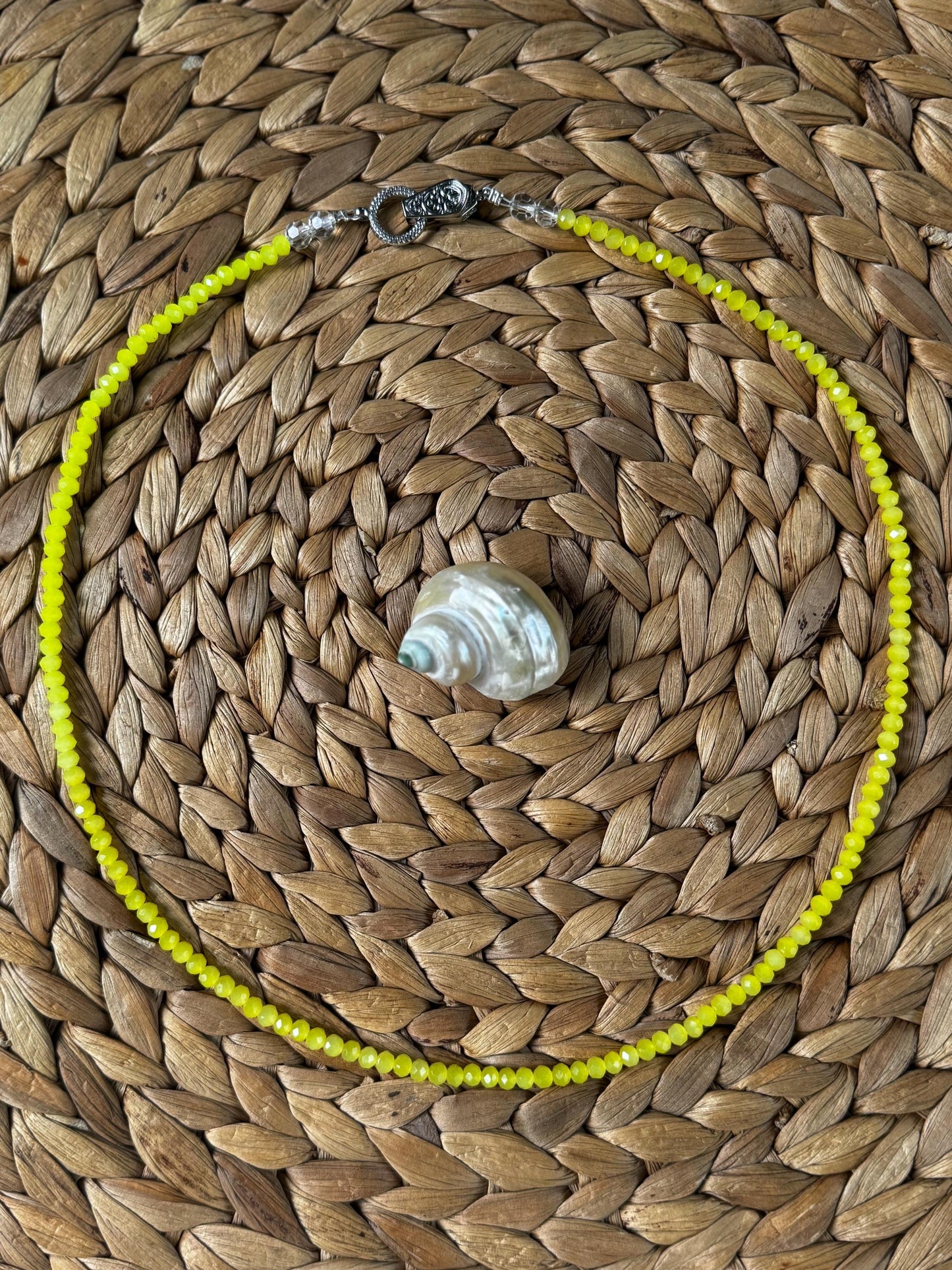 Yellow Lemon Handmade Beaded Necklace, featuring swarovski crystals, Mothers Day, Bridal, Birthday, Best Friend gift