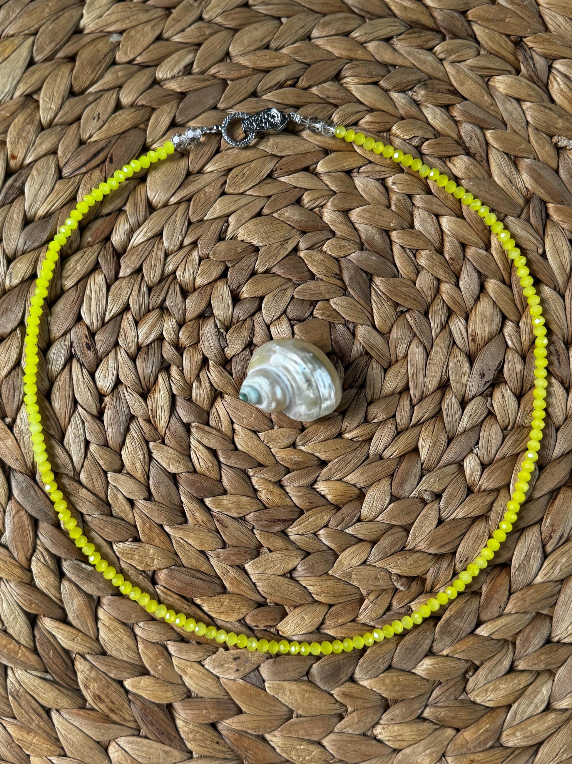 Yellow Lemon Handmade Beaded Necklace, featuring swarovski crystals, Mothers Day, Bridal, Birthday, Best Friend gift