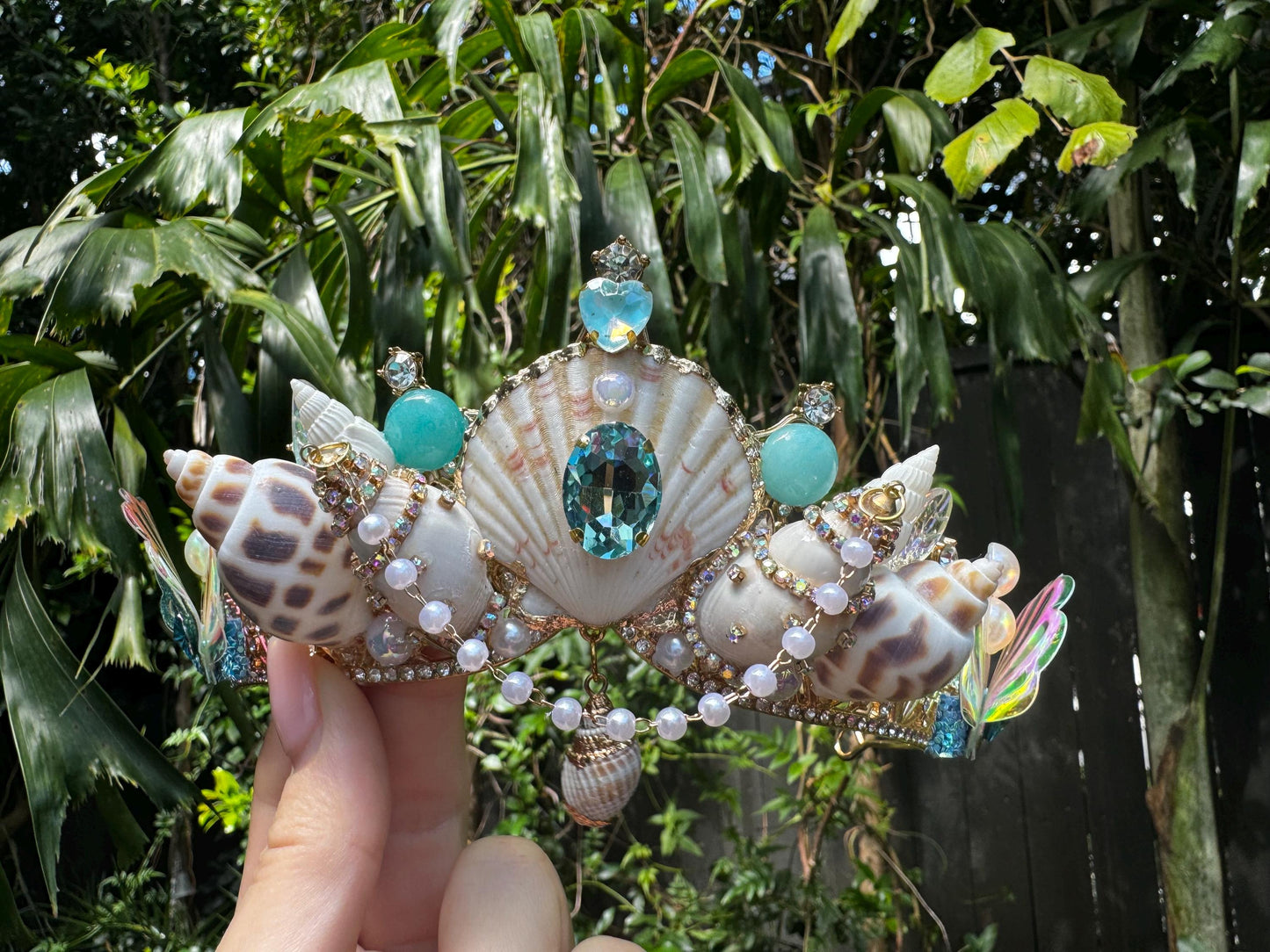 Seashell Blue Green Tiara Crown - Mermaid Fantasy
