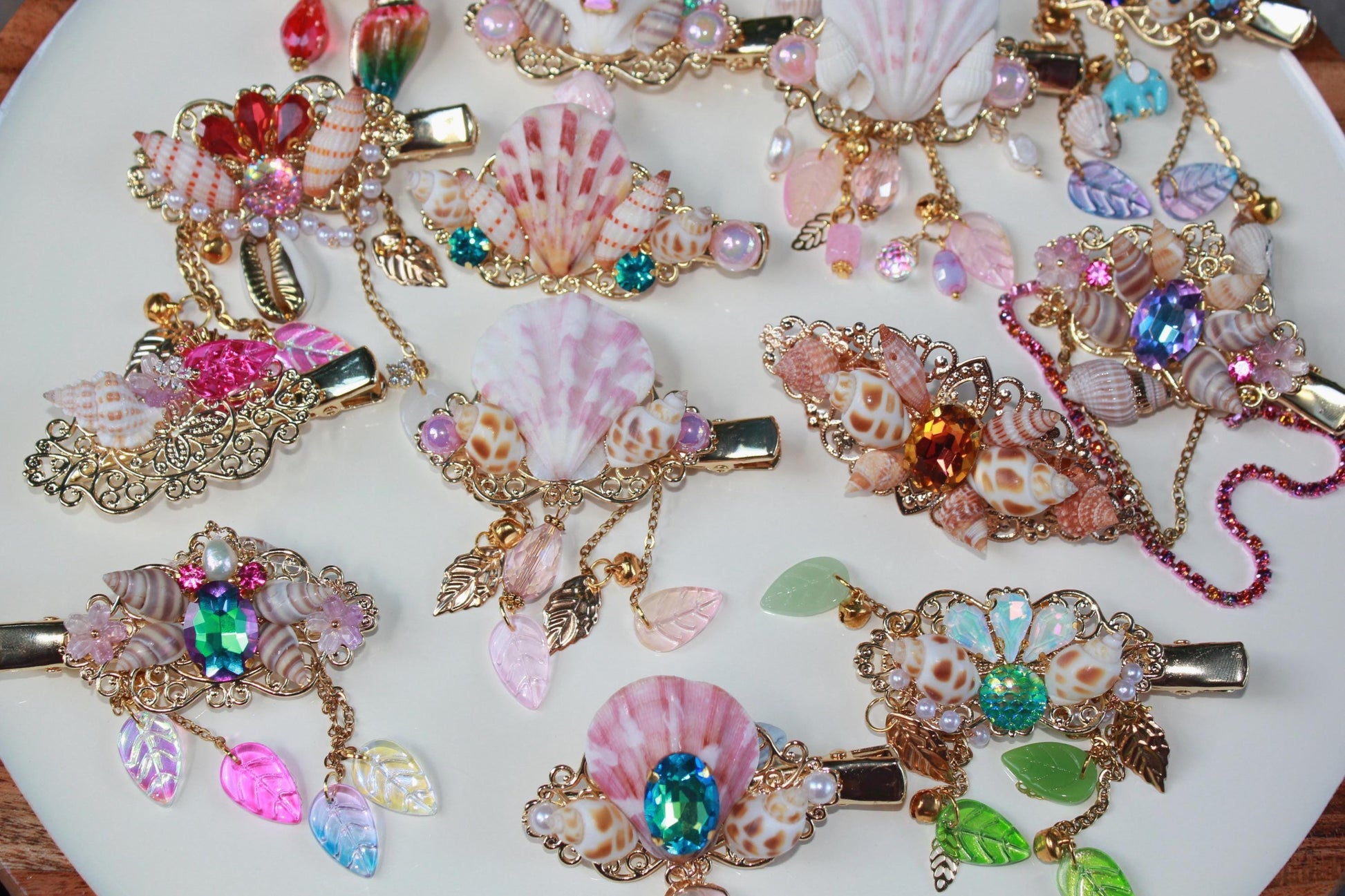 Beautiful Shell hairclip, fantasy hair accessory, mermaid hair, wedding hair, gold hairclip, wedding accessory, bridesmaid accessory, shells