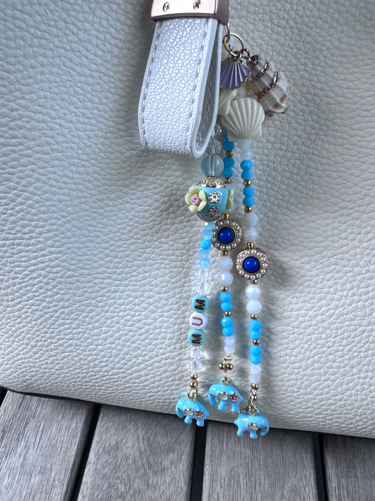 Personalised Handmade Bag Charm, ‘Mum’, Key ring, featuring swarovski crystals, Mothers Day, Bridal, Birthday, Best Friend gift