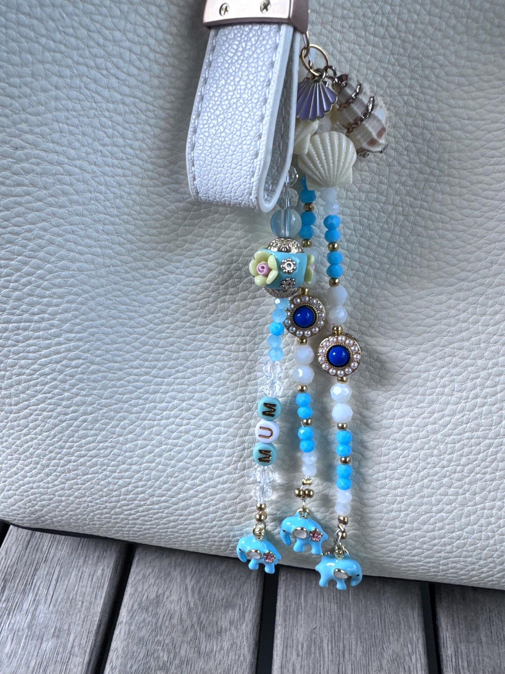 Personalised Handmade Bag Charm, ‘Mum’, Key ring, featuring swarovski crystals, Mothers Day, Bridal, Birthday, Best Friend gift