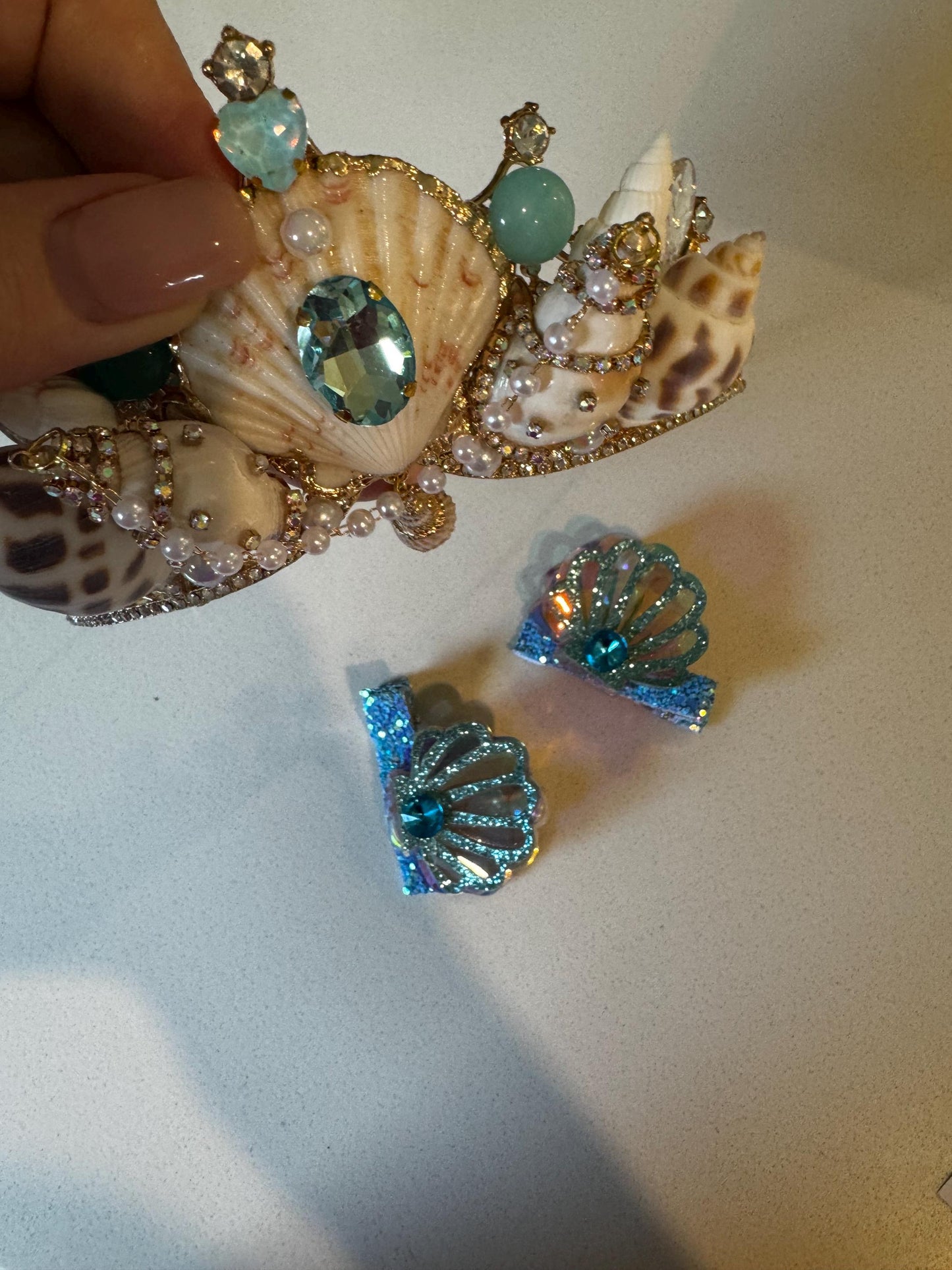 Seashell Blue Green Tiara Crown - Mermaid Fantasy