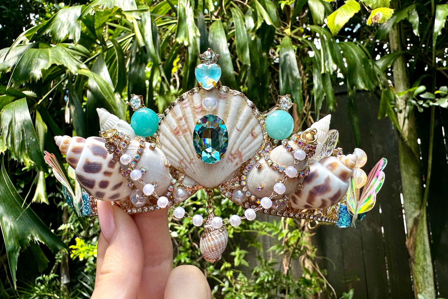 Seashell Blue Green Tiara Crown - Mermaid Fantasy
