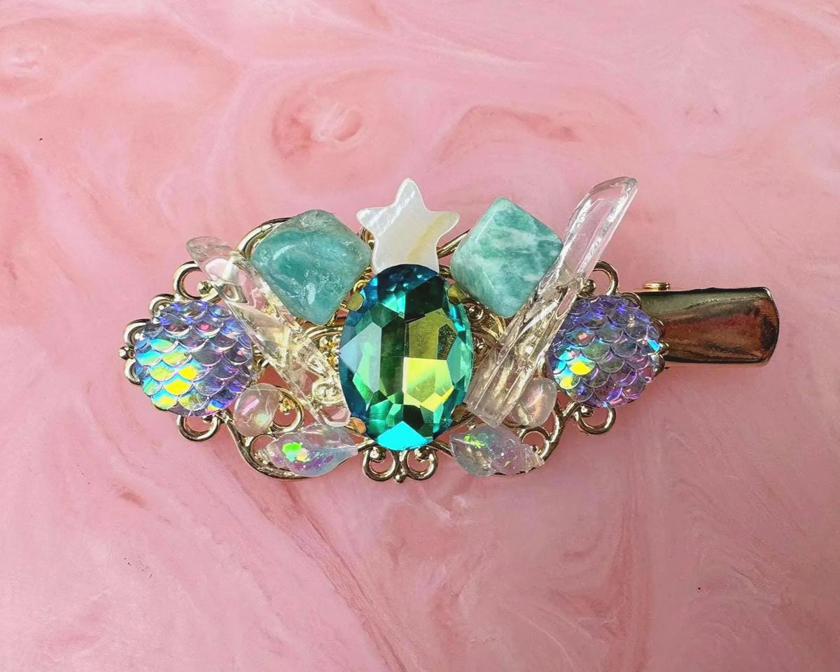 Star Fantasy Genuine Larimar Hair Clip