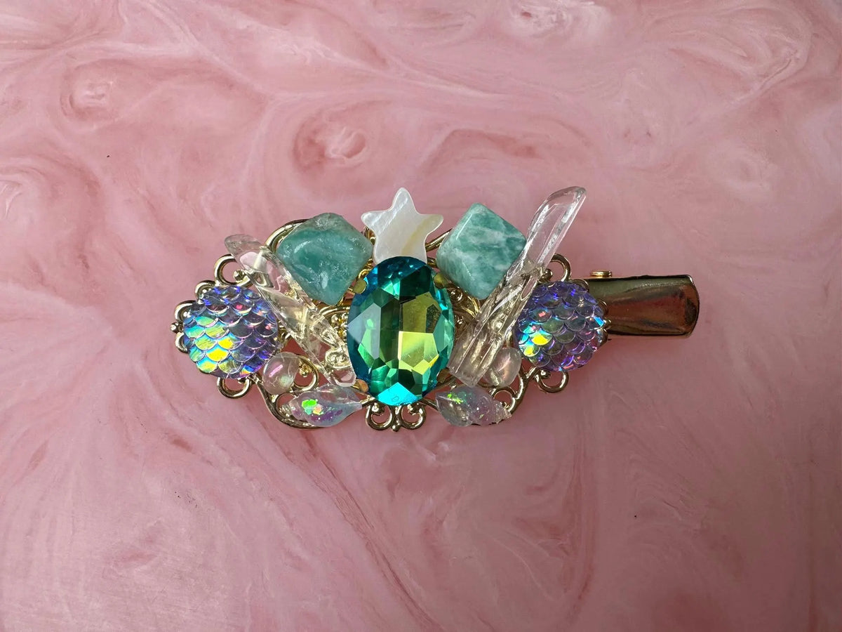 Star Fantasy Genuine Larimar Hair Clip