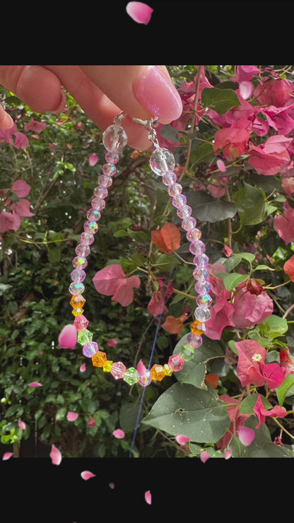 エメラルドグリーンクリスタルブレスレット、ロンデルロジウムメッキ925スターリングシルバーヨーロピアンビーズ