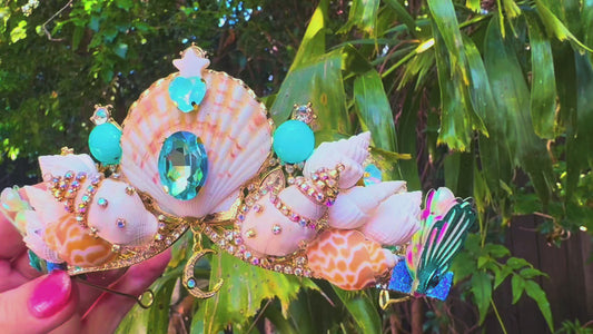 Sun Moon & Stars Amazonite Fantasy Seashell Crown 🐚 🌊✨